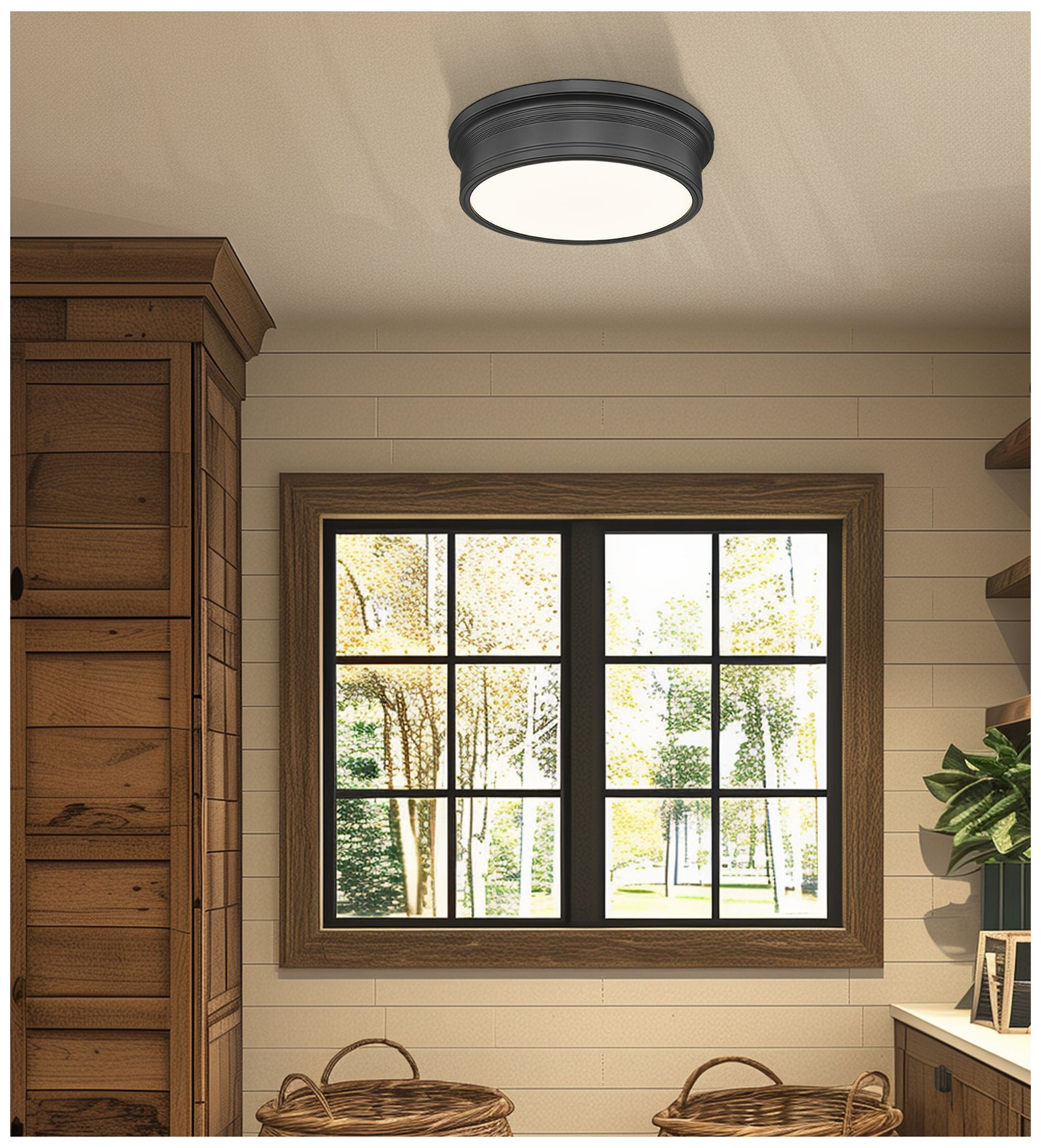 Image 2 Bentley by Z-Lite 16 inch Matte Black 1 Light Flush Mount more views