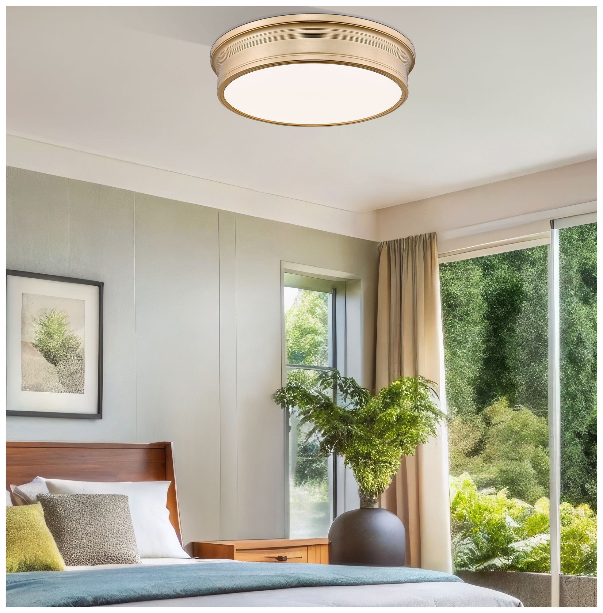 Image 2 Bentley by Z-Lite 20 inch Modern Gold 1 Light Flush Mount more views