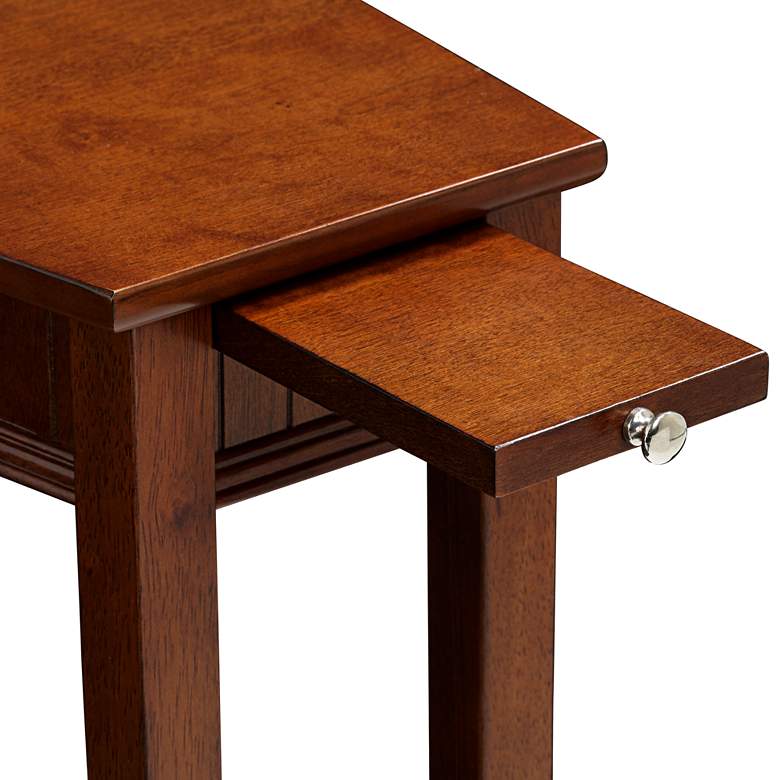 Image 4 Bentley-II 16 inch Wide Cherry Wood Wedge Accent Table more views