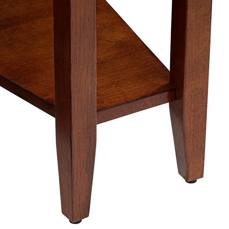 Image 5 Bentley-II 16 inch Wide Cherry Wood Wedge Accent Table more views