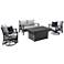 Bentley IV Gray 4-Piece Patio Fire Pit Conversation Set