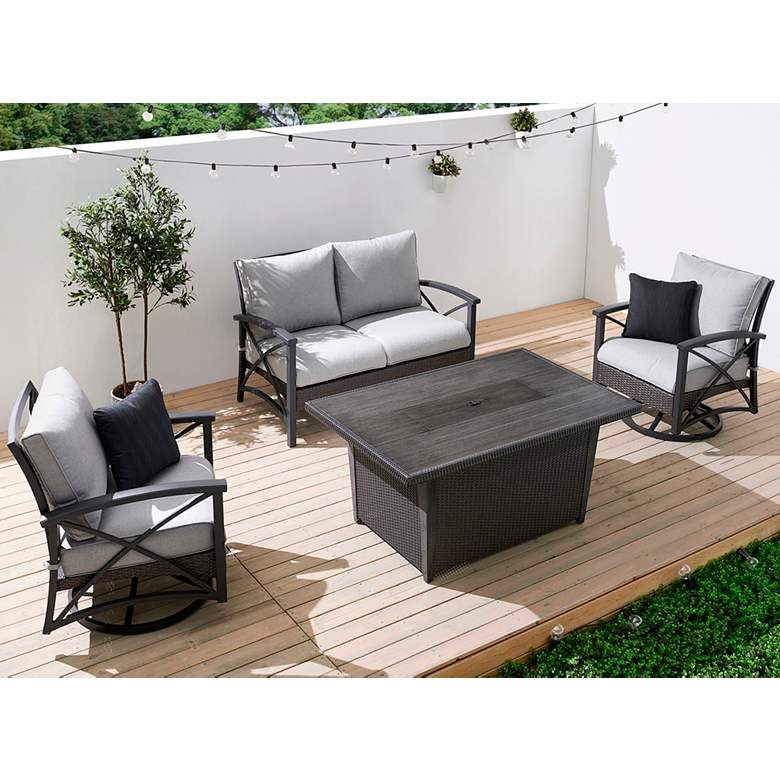 Image 1 Bentley IV Gray 4-Piece Patio Fire Pit Conversation Set