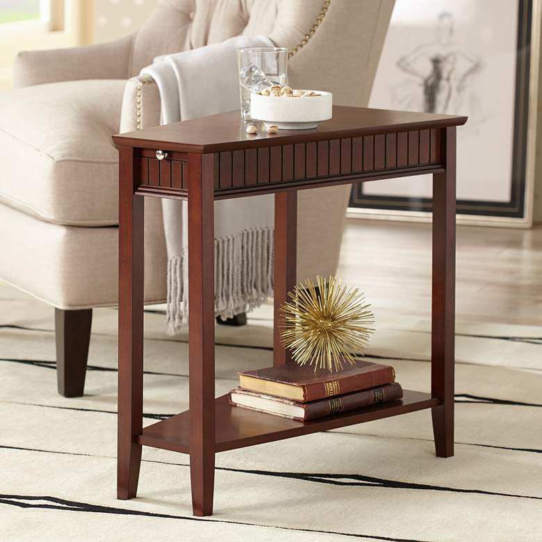 Image 1 Bentley Maple Wedge Espresso Accent Table