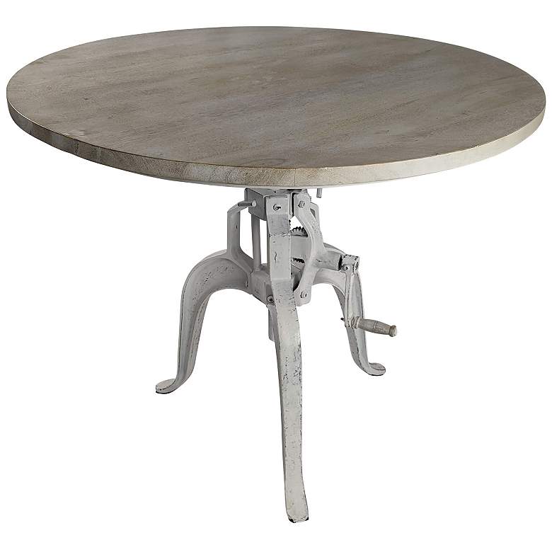 Image 1 Bentley Whitewash Adjustable Crank Table