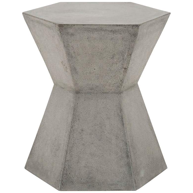 Image 2 Bento 17 1/2 inch Wide Slate Gray Concrete Hexagon Accent Table