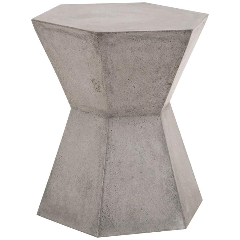 Image 3 Bento 17 1/2 inch Wide Slate Gray Concrete Hexagon Accent Table more views