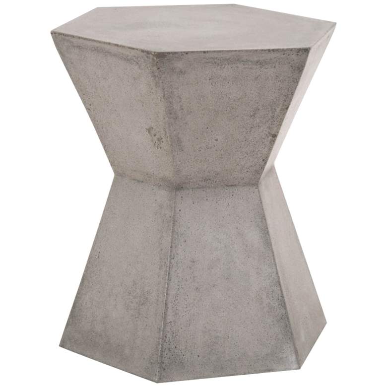 Image 3 Bento 17 1/2" Wide Slate Gray Concrete Hexagon Accent Table more views