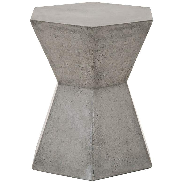 Image 4 Bento 17 1/2 inch Wide Slate Gray Concrete Hexagon Accent Table more views