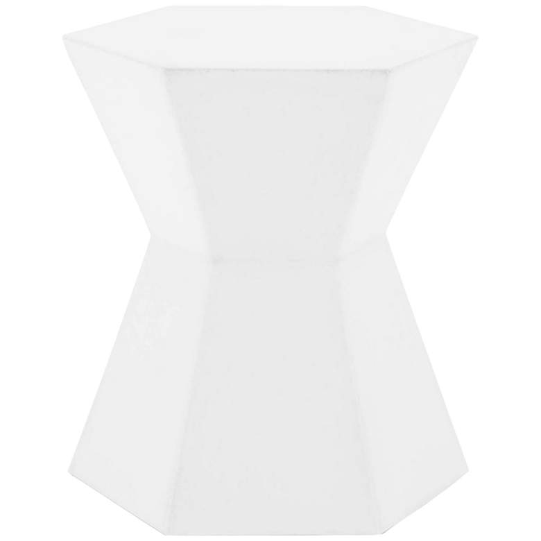 Image 1 Bento 17 1/2"W Ivory Sealed Concrete Hexagon Accent Table