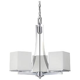 Image1 of Bento; 3 Light; Chandelier with Satin White Glass