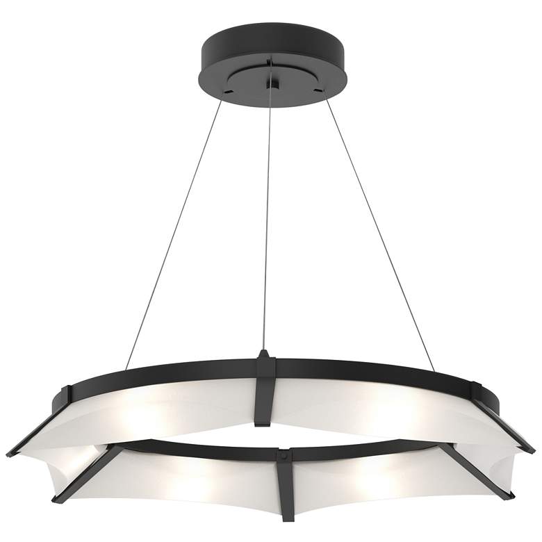 Image 1 Bento 32.8 inchW Black Standard LED Pendant With Spun Frost Shade