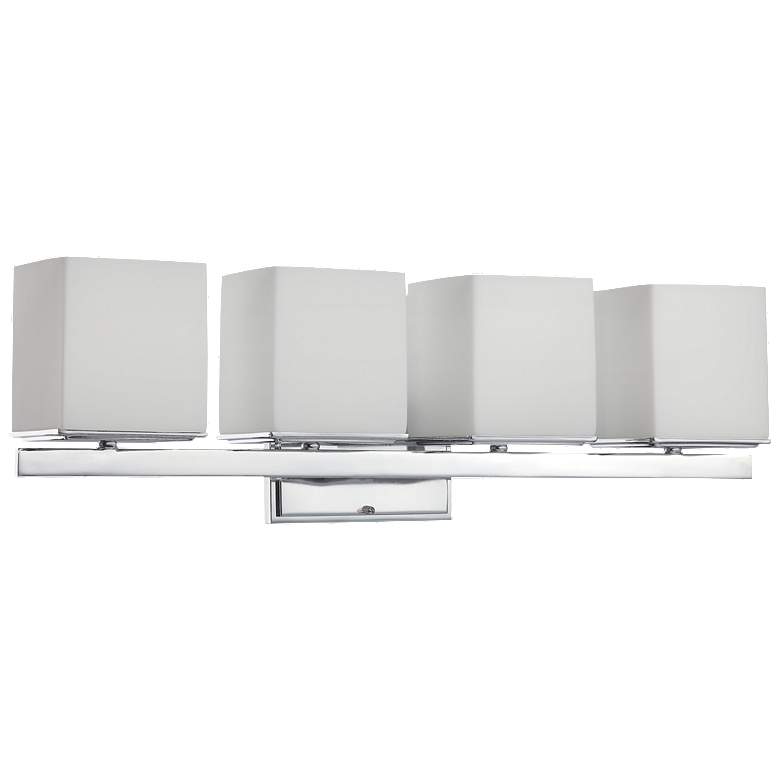 Image 1 Bento; 4 Light; Vanity Fixture with Satin White Glass
