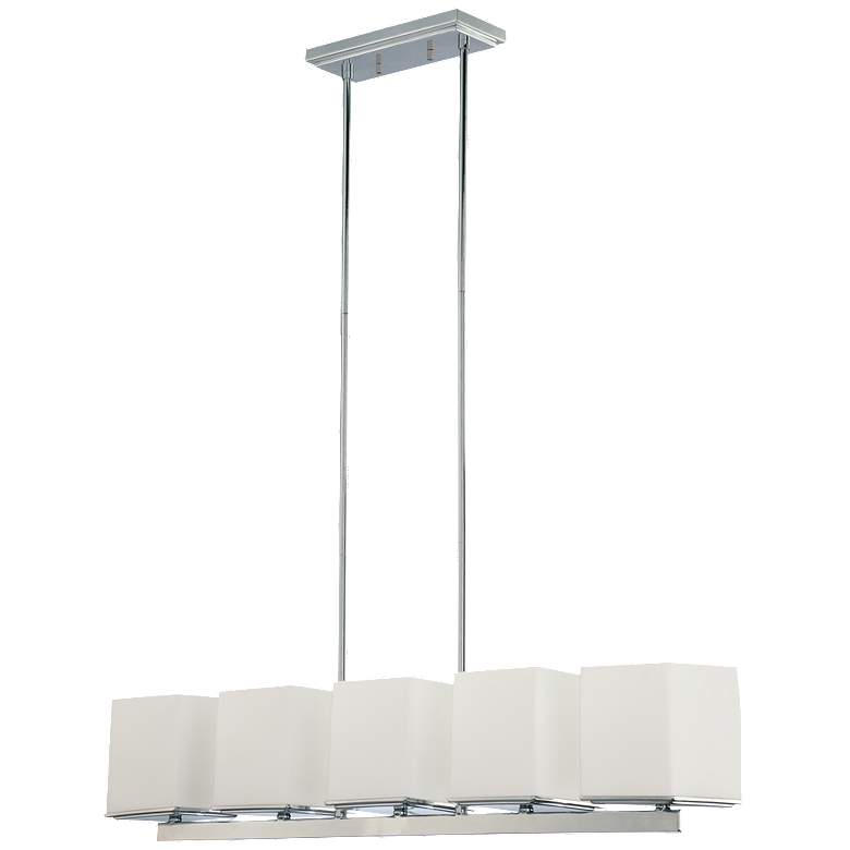 Image 1 Bento; 5 Light; Island Pendant with Satin White Glass