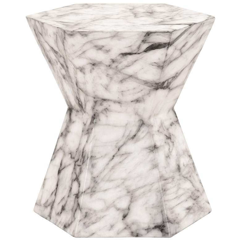 Image 1 Bento Accent Table, Ivory Marble Concrete