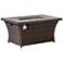 Benton II 51 1/2" Wide Brown Wicker Outdoor Fire Pit Table