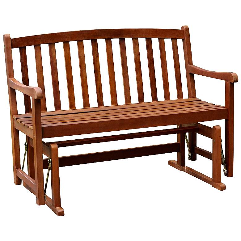 Image 1 Benton Natural Acacia Outdoor 2-Person Glider Bench