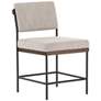 Benton Savile Flannel with Almond Wood and Iron Modern Dining Chair