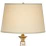 Berach Mother of Pearl Brass Glass Table Lamp With Brass Round Riser