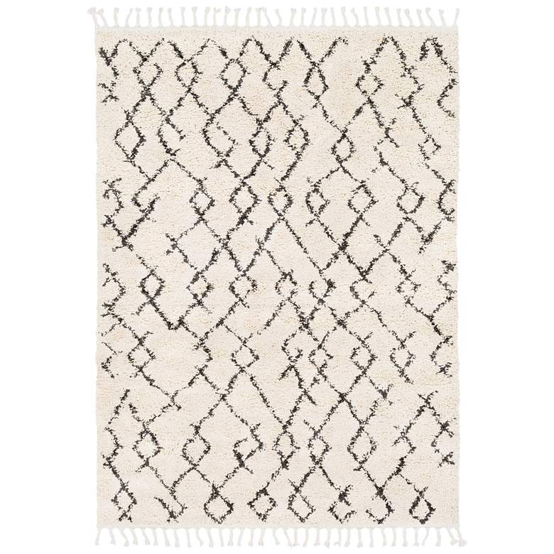 Image 3 Berber Shag BBE-2301 7'10"x10'2" Charcoal and Beige Area 