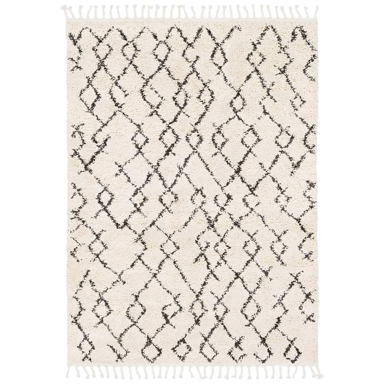 Image 3 Berber Shag BBE-2301 7'10"x10'2" Charcoal and Beige Area