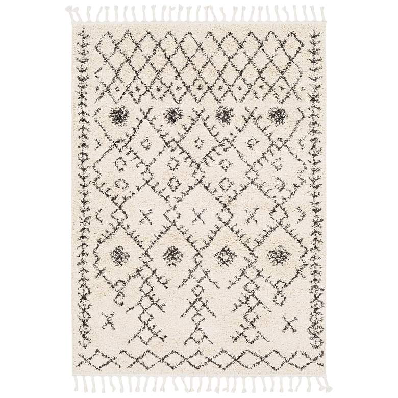Image 2 Berber Shag BBE-2302 5'3"x7'3" Charcoal and Beige Area Ru