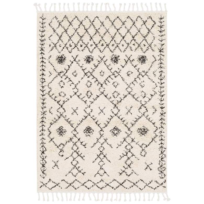 Image 2 Berber Shag BBE-2302 5&#39;3 inchx7&#39;3 inch Charcoal and Beige Area Ru