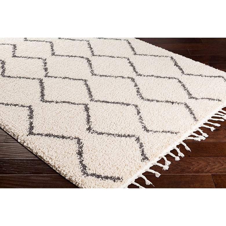 Image 3 Berber Shag BBE-2303 5'3"x7'3" Charcoal and Beige Rug more views