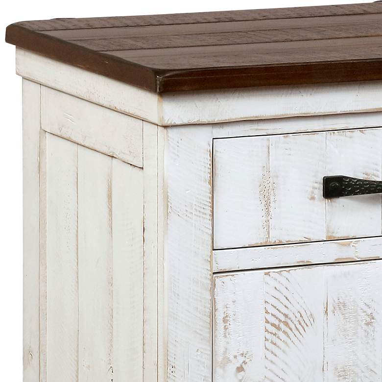 Image 4 Berene 24"W White Walnut 2-Drawer Nightstand with USB Port more views