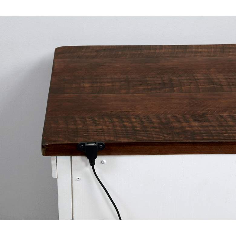 Image 5 Berene 24"W White Walnut 2-Drawer Nightstand with USB Port more views