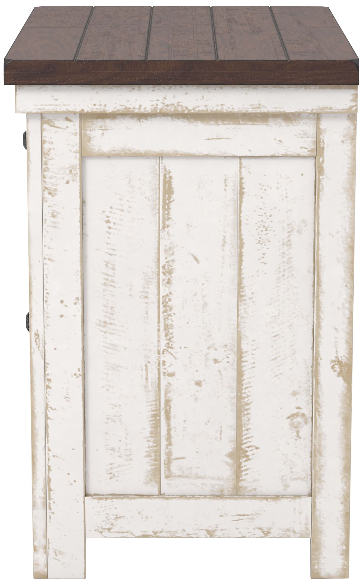 Berene 24"W White Walnut 2-Drawer Nightstand with USB Port in scene