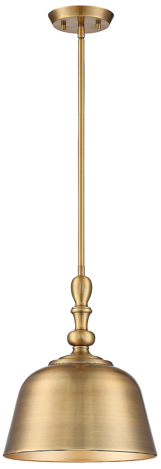 Berg 1-Light Pendant in Warm Brass in scene