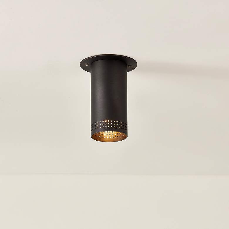 Image 3 Berg 4 3/4" Wide Bronze Cylinder Ceiling Light more views