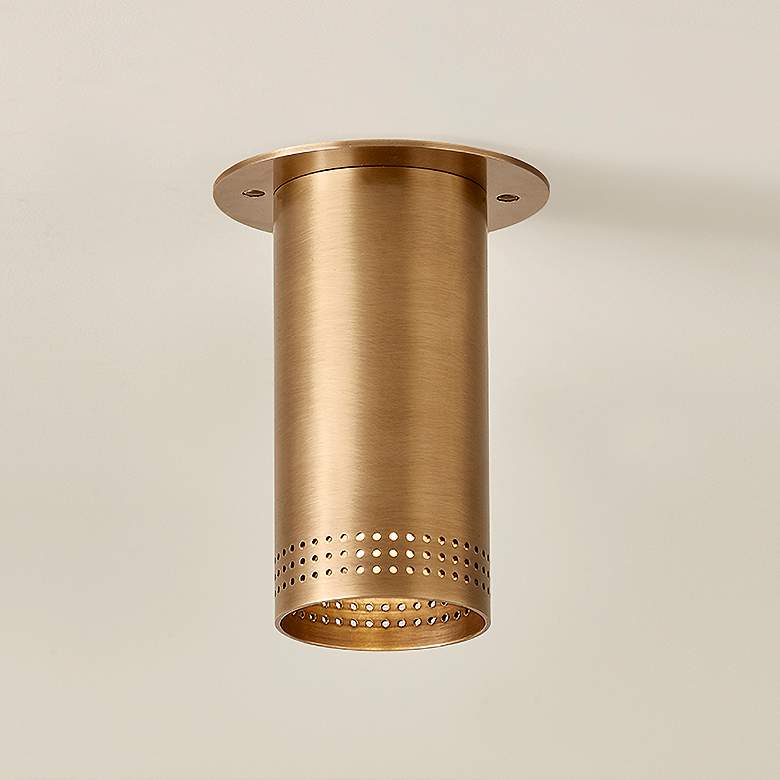 Image 2 Berg 4 3/4" Wide Patina Brass Ceiling Light
