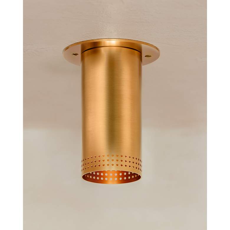 Image 6 Berg 4 3/4" Wide Patina Brass Ceiling Light more views