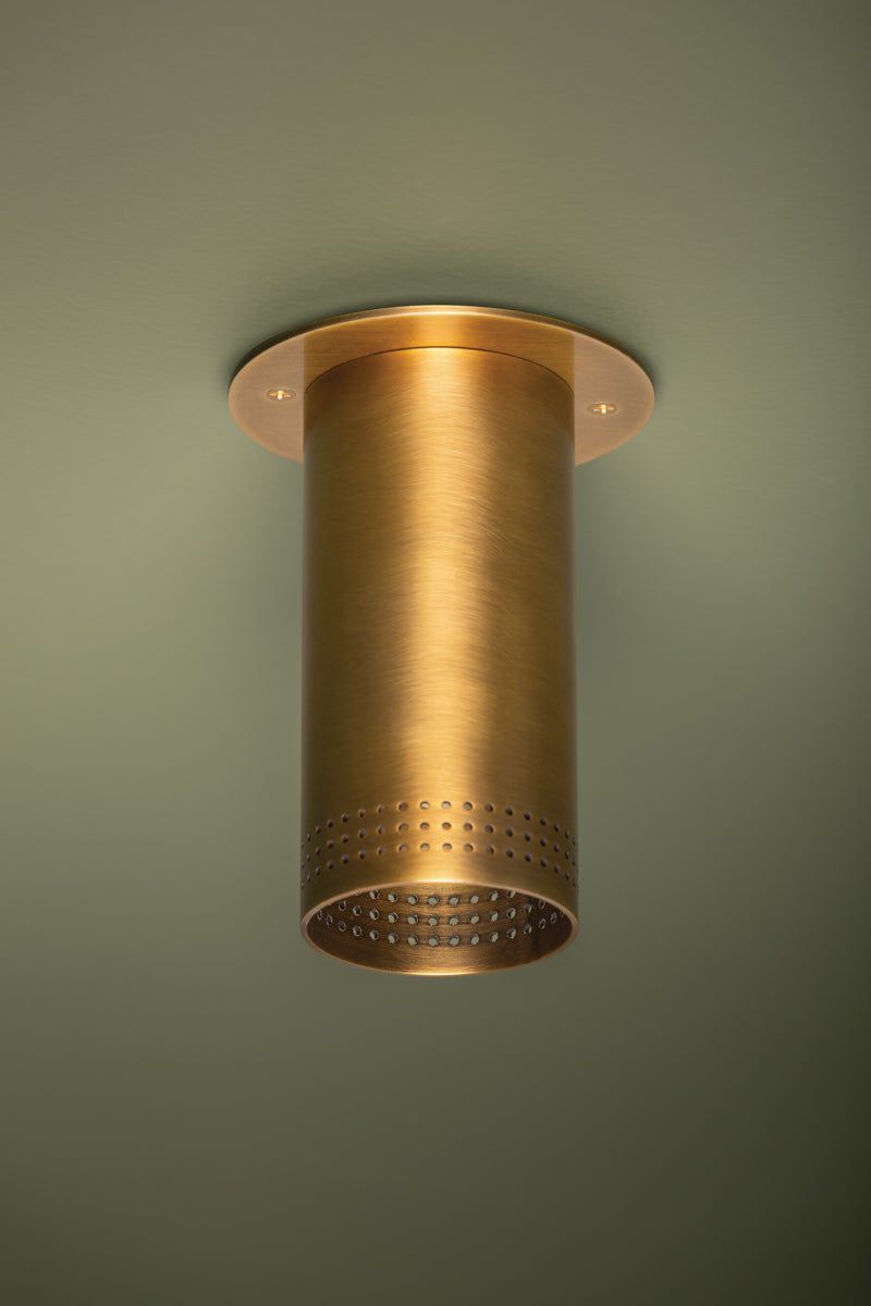 Berg 4 3/4" Wide Patina Brass Ceiling Light in scene