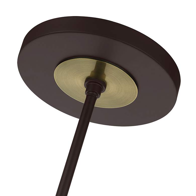 Image 7 Bergamo 6 Light Bronze Chandelier with Antique Brass Accents more views