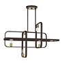 Thumbnail3 of Bergamo 6 Light Bronze Linear Chandelier with Antique Brass Accents more views
