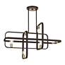 Thumbnail4 of Bergamo 6 Light Bronze Linear Chandelier with Antique Brass Accents more views