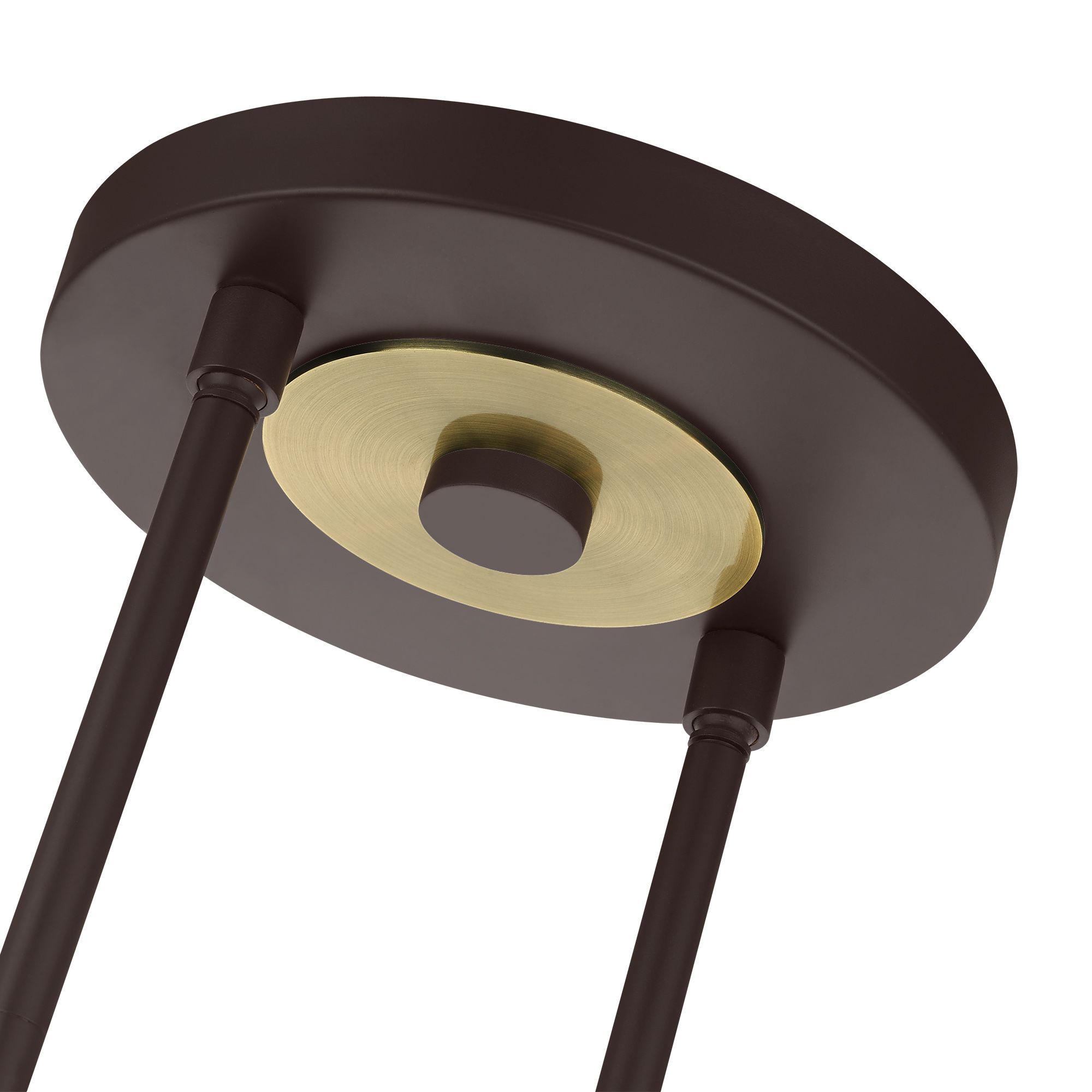 Bergamo 6 Light Bronze Linear Chandelier with Antique Brass Accents