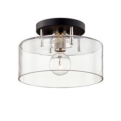 Bergamot Station 12 1/2" Wide Black and Nickel Ceiling Light
