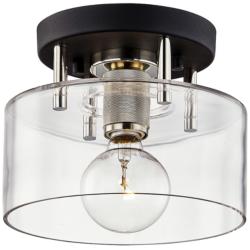 Bergamot Station 8 1/2" Wide Black and Nickel Ceiling Light