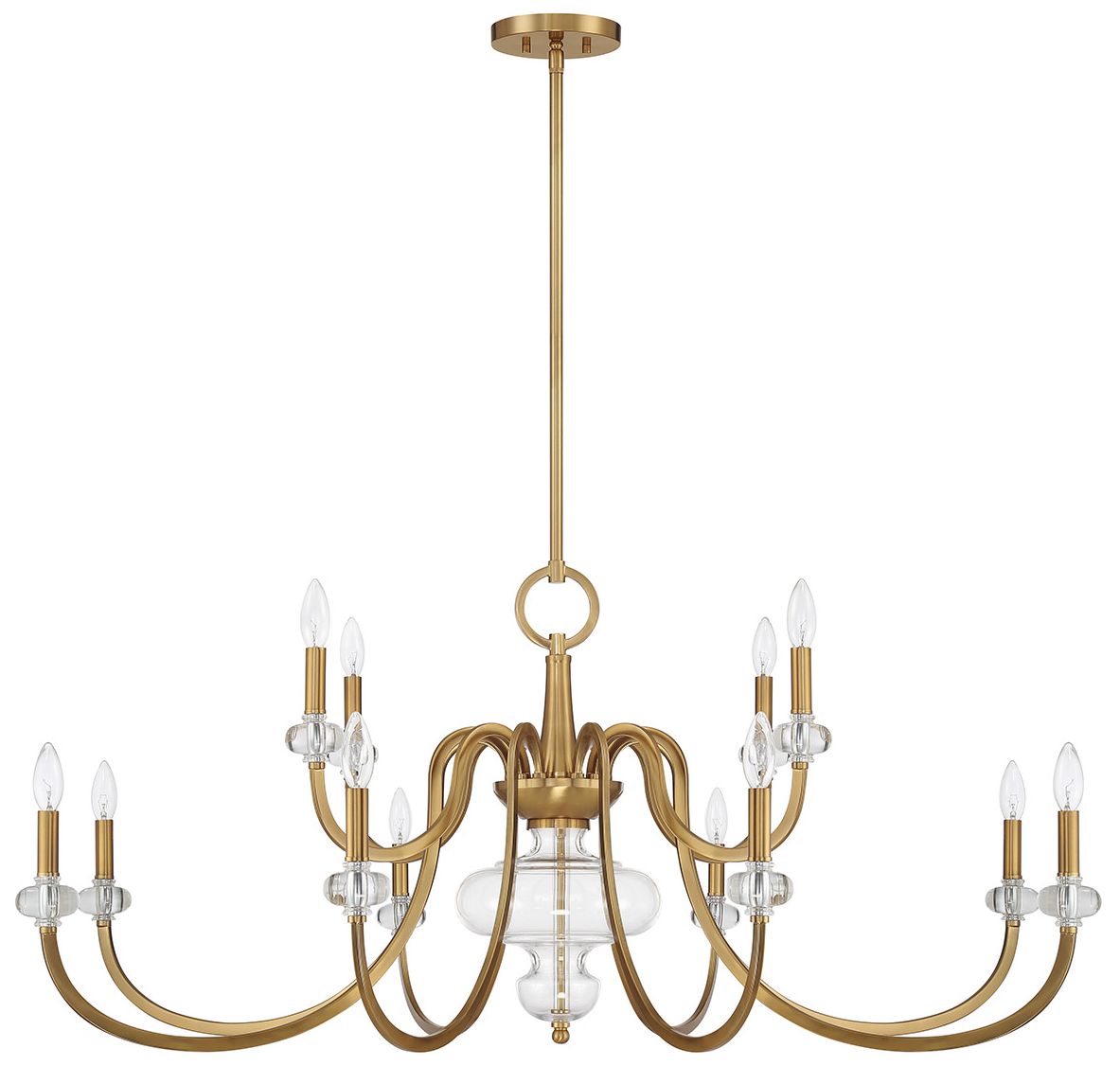 Thumbnail2 of Bergdorf 12-Light Chandelier in Warm Brass more views