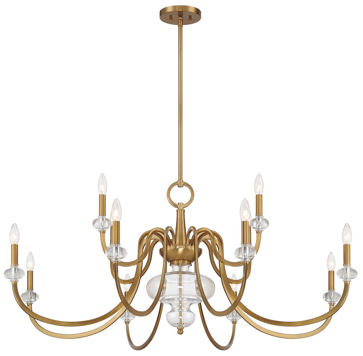 Thumbnail3 of Bergdorf 12-Light Chandelier in Warm Brass more views