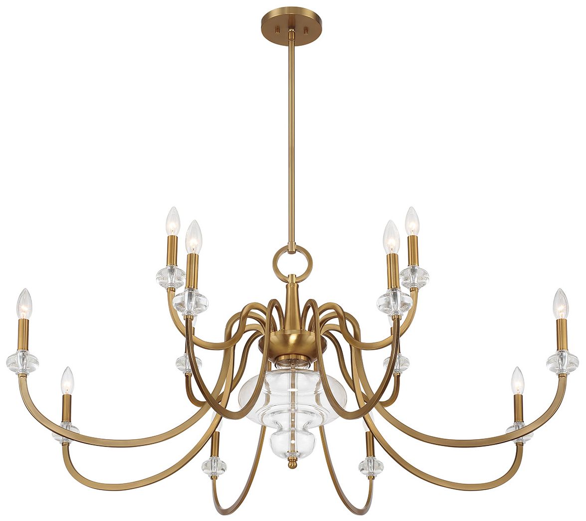 Thumbnail4 of Bergdorf 12-Light Chandelier in Warm Brass more views