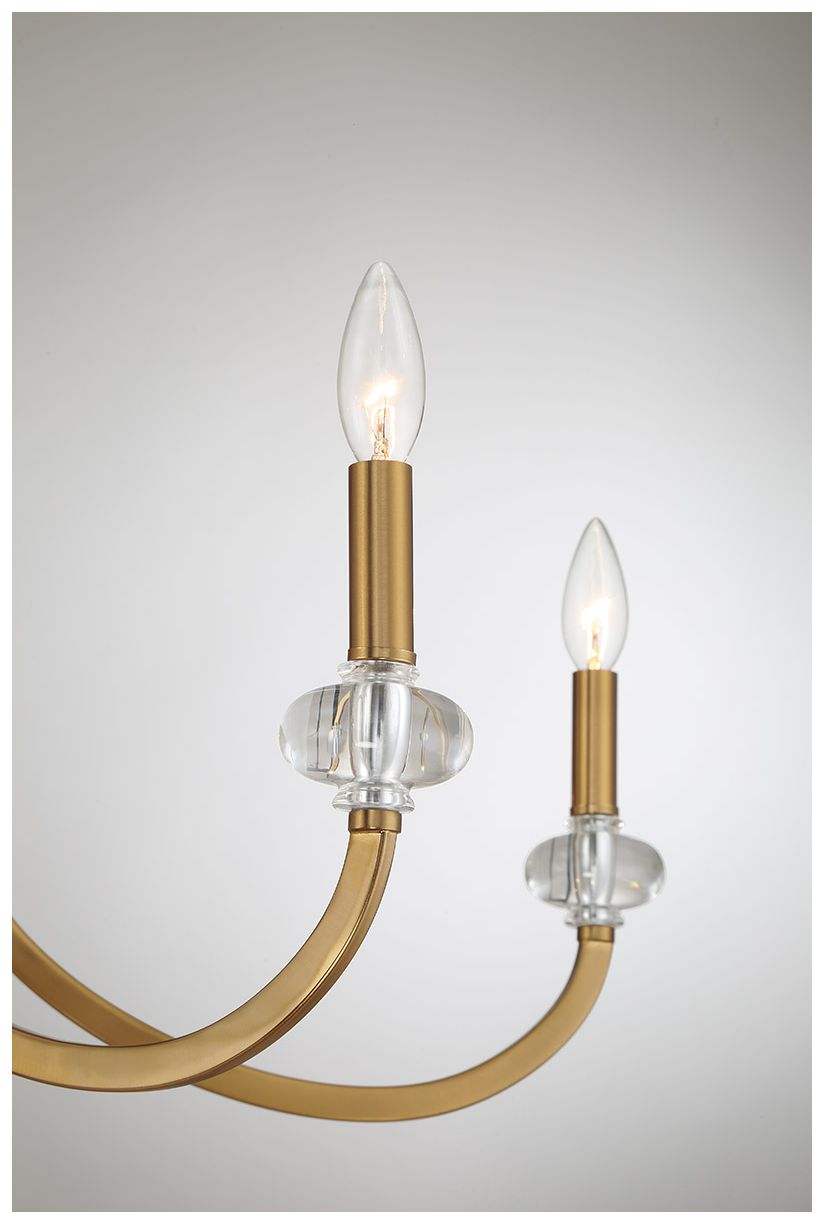 Bergdorf 12-Light Chandelier in Warm Brass