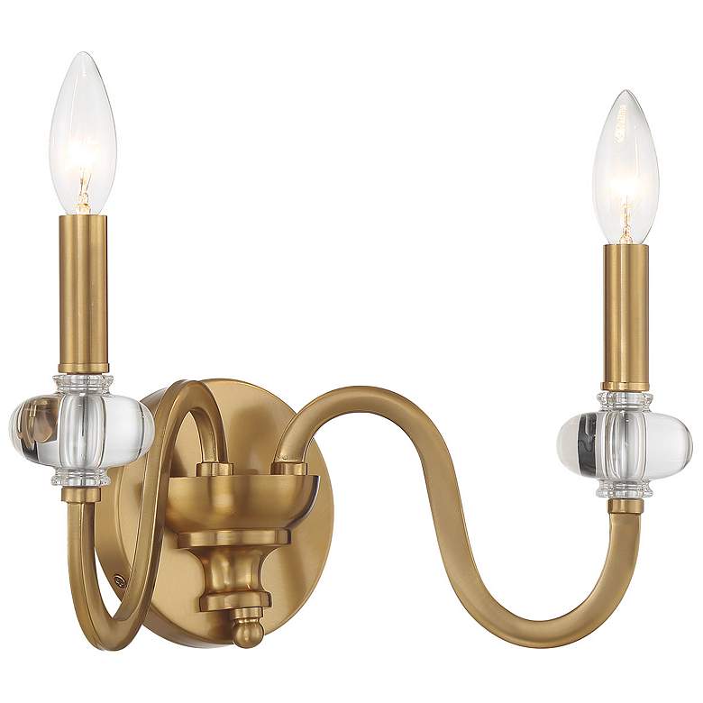 Image 3 Bergdorf 2-Light Wall Sconce in Warm Brass more views