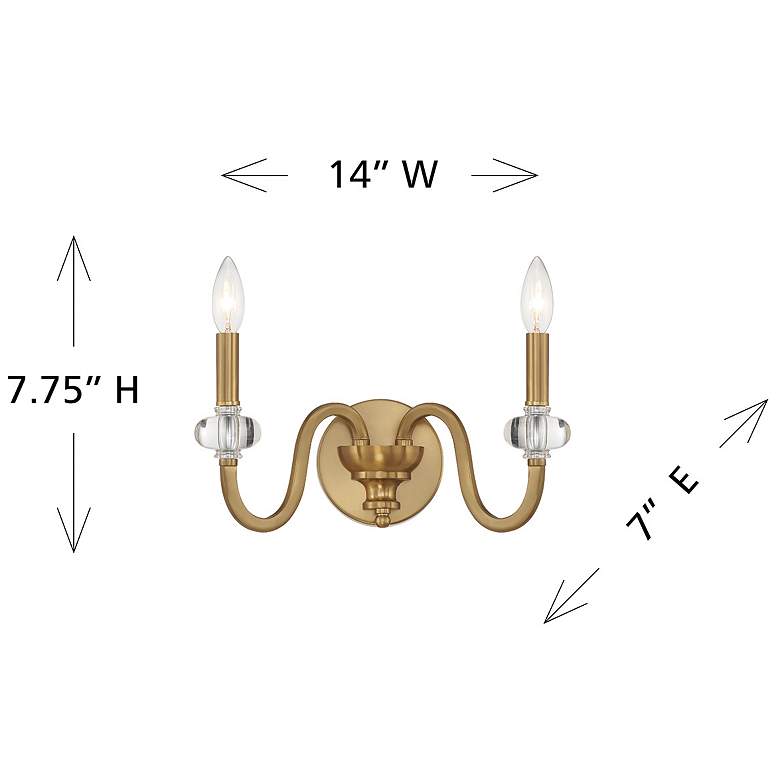 Image 6 Bergdorf 2-Light Wall Sconce in Warm Brass more views