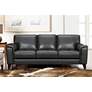 7_Bergen 88" Wide Pewter Leather and Brown Legs Sofa more views