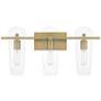 Thumbnail4 of Bergen Beach 24" Wide Brushed Gold 3-Light Vanity Bath Light more views