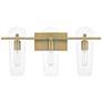 Bergen Beach 24" Wide Brushed Gold 3-Light Vanity Bath Light